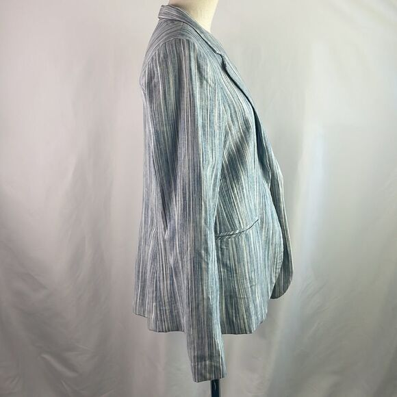 Cynthia Rowley Blue Striped Blazer - Picture 5 of 9